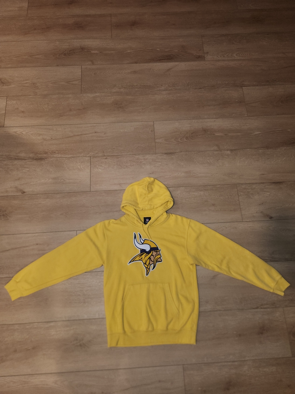 Vintage Y2K 2000s NFL Minnesota Vikings Yellow Embroidered Hoodie Mens Size Smal